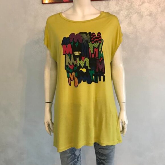 NWOT M Missoni Bright Long T-Shirt Tunic With Print - Picture 3 of 10